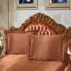 Comfort Bed Store Luxurious Soft Satin 5 Piece (1 Flat Sheet + 1 Fitted Sheet + 1 Duvet Cover + 2 Pillow Cases) Comfortable Bed Sheet Set with 18 inches Deep Pocket, Brown, Queen view 3