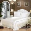 Comfort Bed Store Luxurious Soft Satin 5 Piece (1 Flat Sheet + 1 Fitted Sheet + 1 Duvet Cover + 2 Pillow Cases) Comfortable Bed Sheet Set with 18 inches Deep Pocket, Ivory, Queen view 2