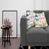 Ambesonne Animal Throw Pillow Cushion Cover Pack of 2, Giraffe Elephant Zebra Turtle Kids Nursery Baby Themed Cartoon Comic Print, Zippered Double-Side Digital Print Decor, 18", White Orange view 3