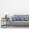 Ambesonne New York City Decorative Throw Pillow Case Pack of 4, Kennedy Triboro Bridge in Queens New York Manhattan River Scenery, Cushion Cover for Couch Living Room Car, 16", Orange Peach view 3