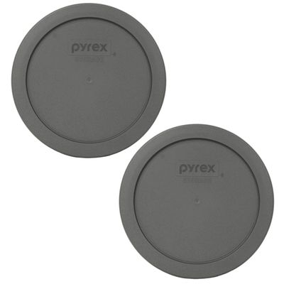 Pyrex 7201-PC (4-Cup) Puddle Gray Food Storage Lids (2-Pack) - Made in USA