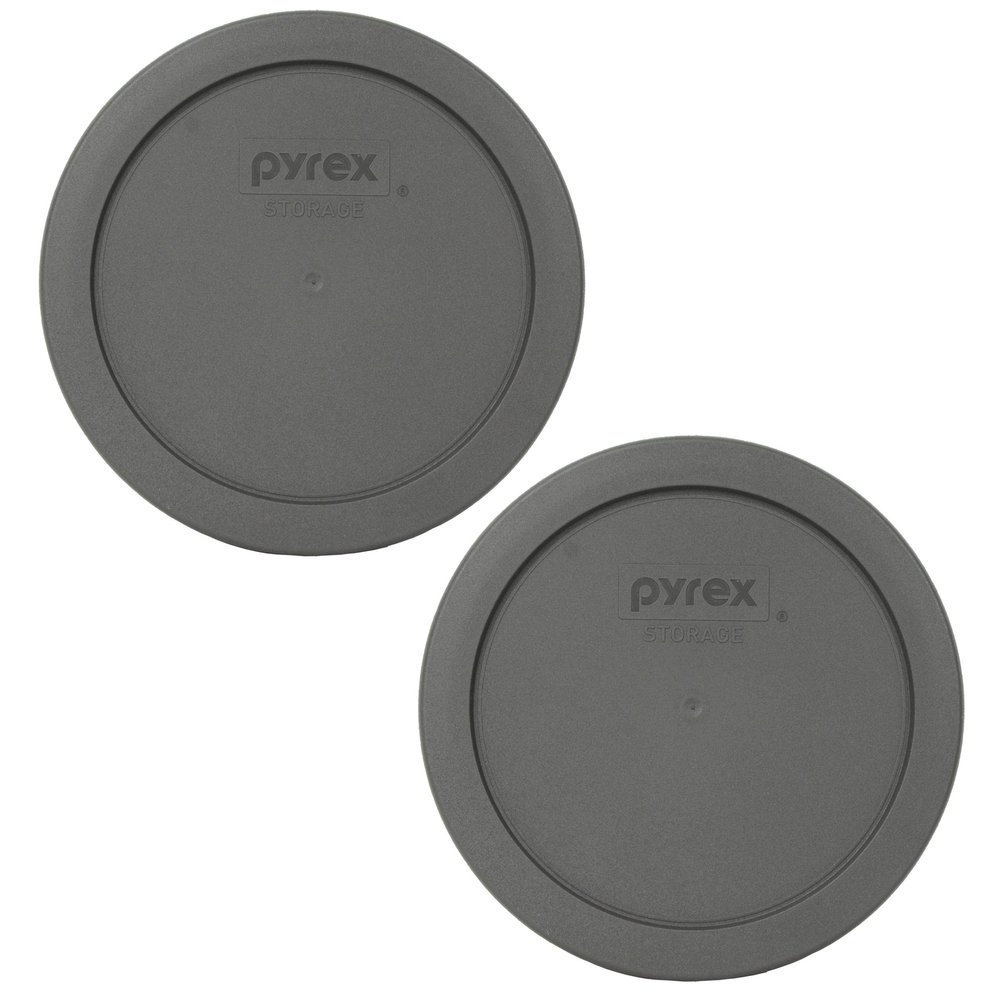 Pyrex 7201-PC (4-Cup) Puddle Gray Food Storage Lids (2-Pack) - Made in USA
