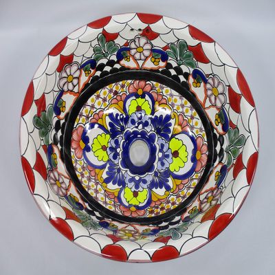 17" X 14" TALAVERA SINK drop in or undermount mexican bathroom handmade ceramic