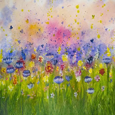 CANVAS Wild Spring Flowers by Ed Capeau Art Painting Reproduction