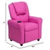 BOWERY HILL Faux Leather Recliner in Hot Pink view 2