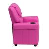BOWERY HILL Faux Leather Recliner in Hot Pink view 3