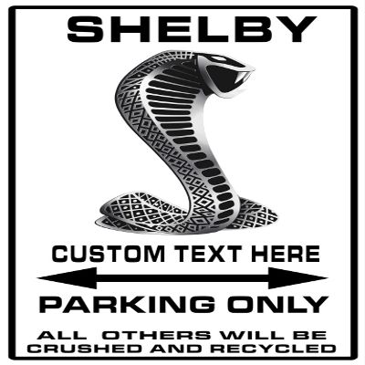 ZIC Motorsports Shelby Parking Only Garage Metal Sign - 20" X 12"