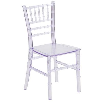 BOWERY HILL 12.5" Kids Chiavari Chair, Transparent Clear Resin, Sturdy Lightweight Design, Stackable up to 10 Chairs, Wobble-Free Frame, Ideal for Weddings, Banquets, Restaurants, and Events