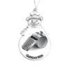 Coach Whistle Christmas Ornament Choose Snowman Snowflake or Bulb (Snowman) view 1