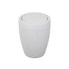 Addis 518367 Faux Rattan Round Swing Lid Bathroom Bin, Light Grey, 5 Litre view 1