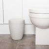 Addis 518367 Faux Rattan Round Swing Lid Bathroom Bin, Light Grey, 5 Litre view 2