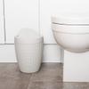 Addis 518367 Faux Rattan Round Swing Lid Bathroom Bin, Light Grey, 5 Litre view 3