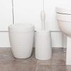 Addis 518367 Faux Rattan Round Swing Lid Bathroom Bin, Light Grey, 5 Litre view 4