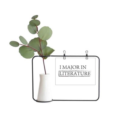 DIYthinker Quote I Major in Literature Metal Picture Frame Ceramic Vase Decor
