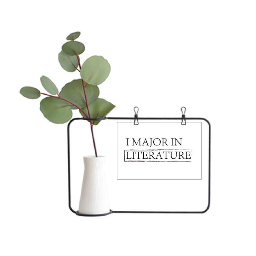 DIYthinker Quote I Major in Literature Metal Picture Frame Ceramic Vase Decor