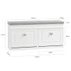 Haotian Shoe Storage Bench Entryway, Shoe Cabinet Bench with 2 Flip Drawers & Cushion, Modern Design Shoe Organizer for Hallway, White FSR64-W view 2