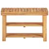 vidaXL Compact Shoe Rack - Solid Acacia Wood, 2-Shelf Storage Organizer/Bench, Natural Wood Color, Rustic Design, Easy Assembly, with Outstanding Durability, 27.5"x12.5"x18.1" Dimensions view 2