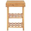vidaXL Compact Shoe Rack - Solid Acacia Wood, 2-Shelf Storage Organizer/Bench, Natural Wood Color, Rustic Design, Easy Assembly, with Outstanding Durability, 27.5"x12.5"x18.1" Dimensions view 3