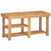vidaXL Compact Shoe Rack/Bench, Solid Acacia Wood, 2-Shelf Storage Organizer, Durable and Rustic Design, Easy Assembly and Cleaning, 35.4"x12.5"x18.1" view 1