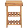 vidaXL Compact Shoe Rack/Bench, Solid Acacia Wood, 2-Shelf Storage Organizer, Durable and Rustic Design, Easy Assembly and Cleaning, 35.4"x12.5"x18.1" view 4