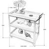 3 Tier Rolling Utility Storage Cart Wine Beverage Rolling Wood and Metal Wine Rack with Wheels Kitchen Bar Dining Room Tea Wine Holder Serving Cart view 2
