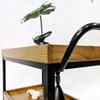 3 Tier Rolling Utility Storage Cart Wine Beverage Rolling Wood and Metal Wine Rack with Wheels Kitchen Bar Dining Room Tea Wine Holder Serving Cart view 4