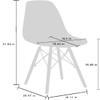 CangLong Modern Mid-Century Shell Lounge Plastic Natural Wooden Legs for Kitchen, Dining, Bedroom, Living Room Side Chairs, Set of 4, Black view 3