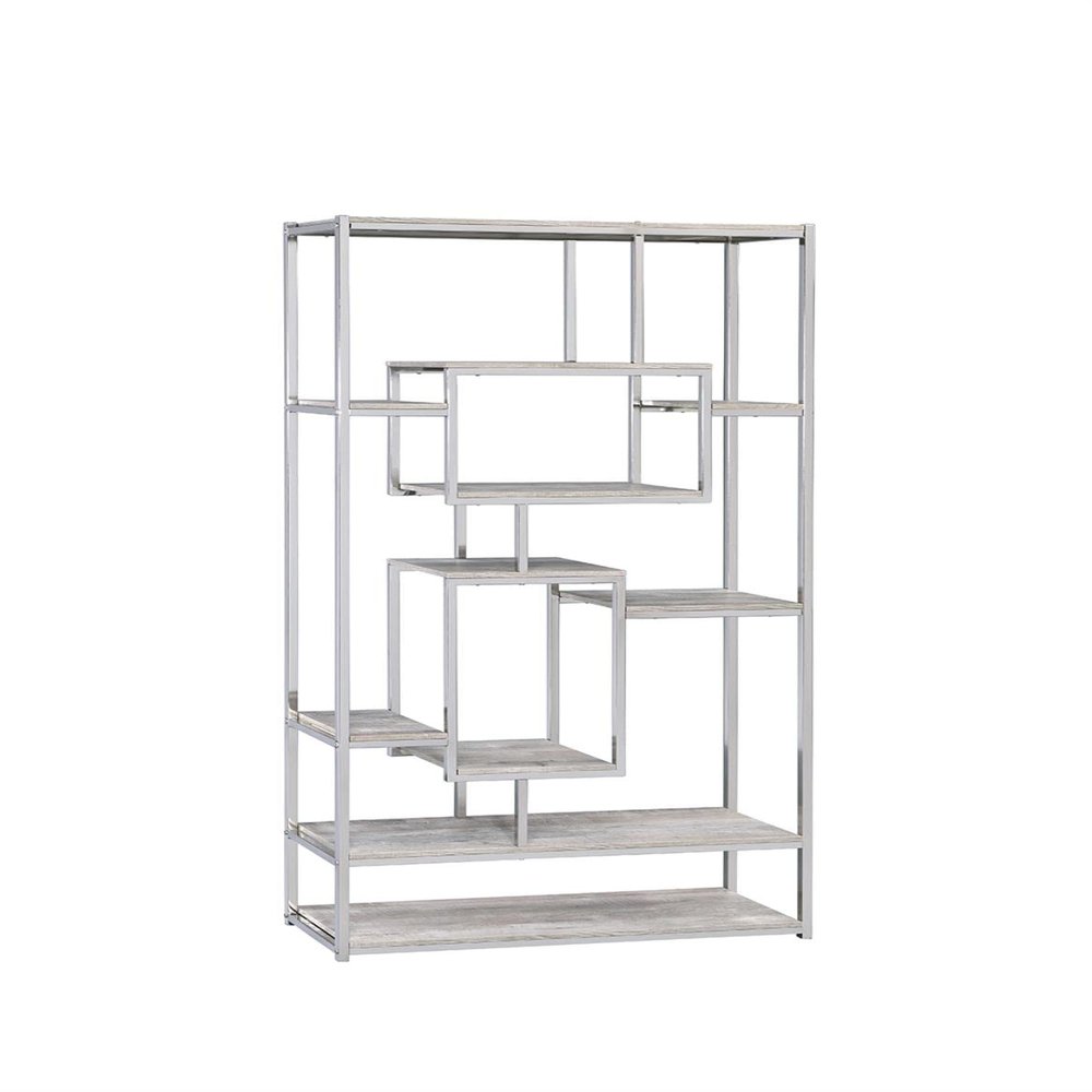 MYCO Furniture Geometric Bookshelf in Taupe