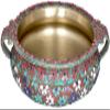 Exotic India Urli Decorated with Inlay Work - Brass Statue with Inlay Work view 1