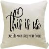 Meekio Farmhouse Pillow Covers with This is Us Quote 12" x 20" Farmhouse Rustic Dcor Lumbar Pillow Covers with Saying Housewarming Gifts Family Room Dcor view 1