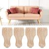 Hztyyier Solid Wood Furniture Legs, 4-Piece Carved Sofa Cabinet Feet, Unfinished Beige, Rustic Style, 4.7x2.4in/5.9x2.4in/7.1x2.8in view 2