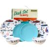 Melamine Dinnerware Sets - 6-pc Marine Dish Set - 2 Bowls, 2 Salad & 2 Dinner Melamine Plates for Indoor & Outdoor - BPA Free, Dishwasher Safe, Shatter-Res Dinnerware Set - Camping Dishes, Camp Casual view 1