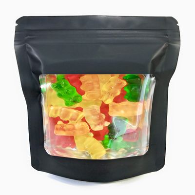100 Pack Smell Proof Ultra Clear Window Mylar Bags 1/8 Eighth Plus Size 4 Mil 4x 5.5x 1.5 Stand Up Foil Pouch. Travel, Storage and Display. Food Grade Roypack