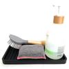 Happitasa Silicone Kitchen Sink Organizer Tray, Sponge Holder and Countertop Protector | Bathroom and Kitchen Soap Dish and Dispenser Tray (Black, 10"x5.25") view 2