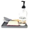 Happitasa Silicone Kitchen Sink Organizer Tray, Sponge Holder and Countertop Protector | Bathroom and Kitchen Soap Dish and Dispenser Tray (Grey, 10"x5.25") view 2
