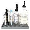 Happitasa Silicone Kitchen Sink Organizer Tray, Sponge Holder and Countertop Protector | Bathroom and Kitchen Soap Dish and Dispenser Tray (Grey, 10"x5.25") view 3