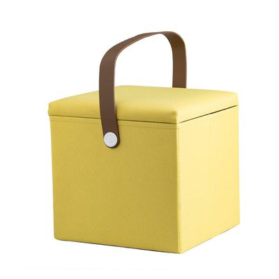 AnEssOil Square Storage Stool Storage Stool can sit Adult Sofa Soft Stool Shoe Stool Home Storage Box Storage Stool (Yellow)