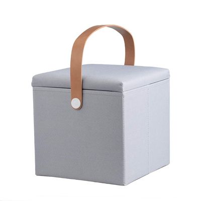 AnEssOil Square Storage Stool Storage Stool can sit Adult Sofa Soft Stool Shoe Stool Home Storage Box Storage Stool (Gray)
