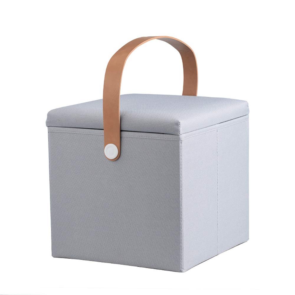 AnEssOil Square Storage Stool Storage Stool can sit Adult Sofa Soft Stool Shoe Stool Home Storage Box Storage Stool (Gray)