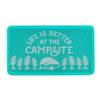 Camco Life is Better at The Campsite Scrub Rug | Ideal for Homes, Outdoors, Under Pet Bowls and More | Easy to Clean | Teal/White, Small (53199) view 1
