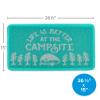 Camco Life is Better at The Campsite Scrub Rug | Ideal for Homes, Outdoors, Under Pet Bowls and More | Easy to Clean | Teal/White, Small (53199) view 2