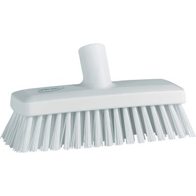 Vikan 70425 Compact Wall/Deck Scrub, Hard 8.858" White