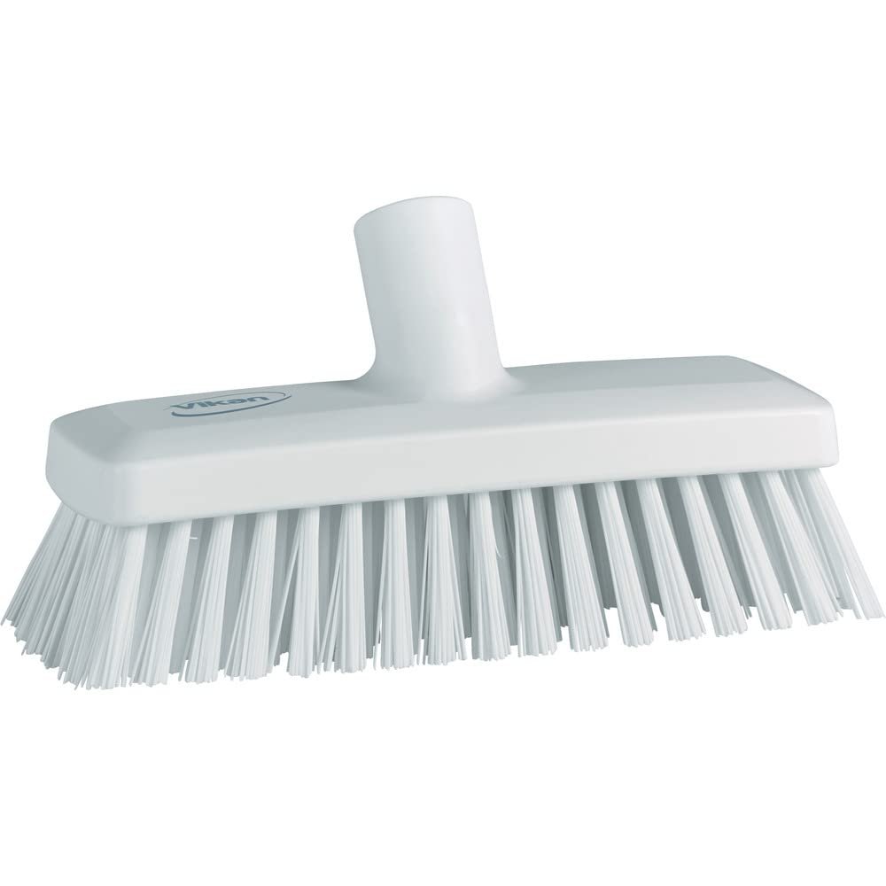 Vikan 70425 Compact Wall/Deck Scrub, Hard 8.858" White