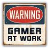 MAGNET Warning Gamer At Work Vintage Metal Sign Vinyl Magnet Bumper Refrigerator Sticker Magnet Flexible Reuseable Magnetic Vinyl 5" view 1