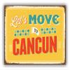 MAGNET Let's Move To Cancun Vintage Travel Label Vinyl Magnet Bumper Refrigerator Sticker Magnet Flexible Reuseable Magnetic Vinyl 5" view 1