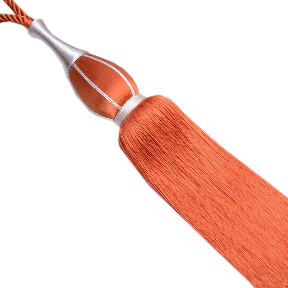 1 Pair High-Grade Tassel Curtain Buckle Curtain Bandage Luxurious Tassels Curtain Tiebacks Holdbacks Drape Tiebacks Rope Curtain Tassel Rope (Orange)