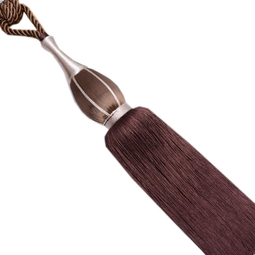 1 Pair High-Grade Tassel Curtain Buckle Curtain Bandage Luxurious Tassels Curtain Tiebacks Holdbacks Drape Tiebacks Rope Curtain Tassel Rope (Dark Coffee)