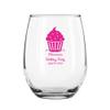 144 Pack Cupcake Swirl Fuchsia Stemless 9 oz Wine Glass view 1