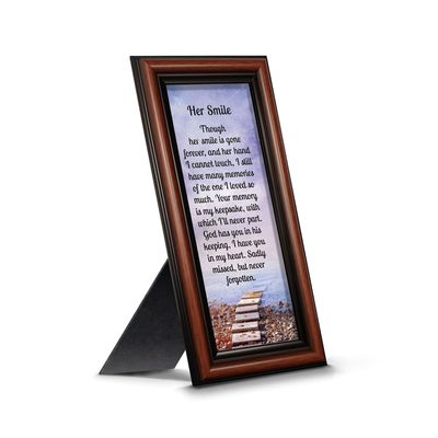 Sympathy Gifts for Loss of Mother, Condolence Gift, In Loving Memory Memorial Gifts for loss of Wife, Mom, Grandma or Sister, Bereavement Gifts to Remember Her Smile, Memorial Picture Frame, 7431W