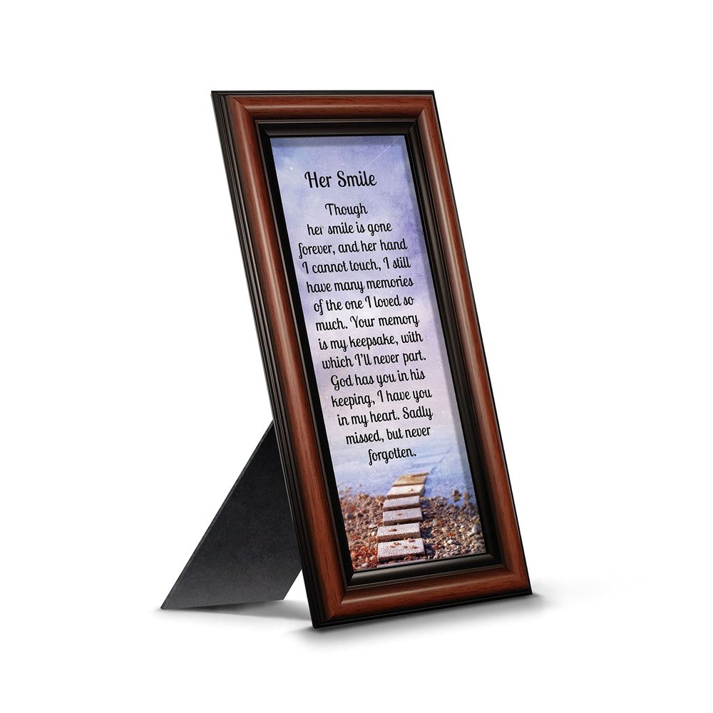 Sympathy Gifts for Loss of Mother, Condolence Gift, In Loving Memory Memorial Gifts for loss of Wife, Mom, Grandma or Sister, Bereavement Gifts to Remember Her Smile, Memorial Picture Frame, 7431W